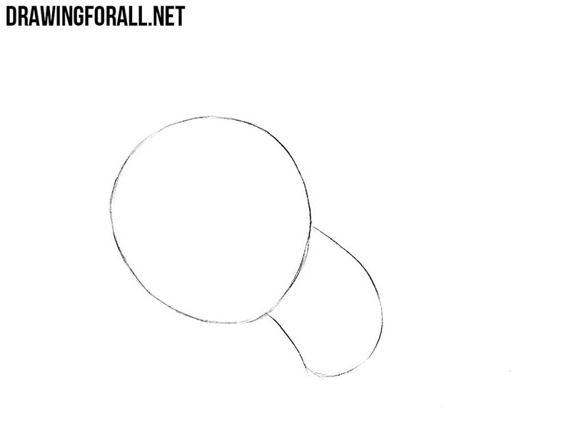 Sketching the chibi superhero’s large head and small body.