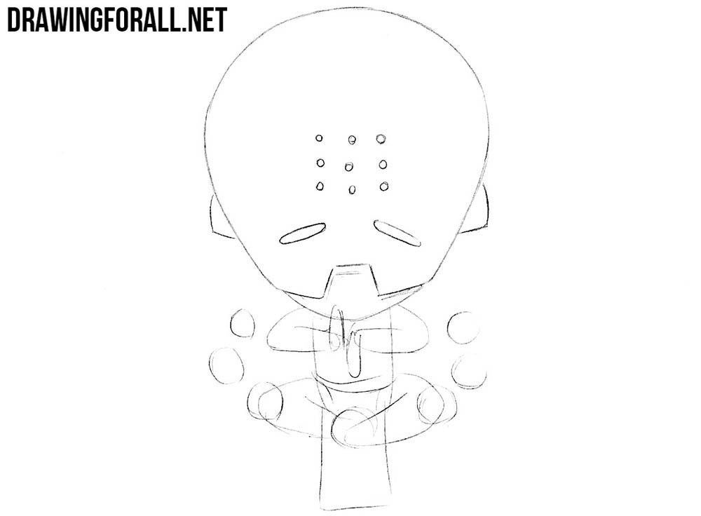Refining Zenyatta’s mask with six forehead openings and defined eyes