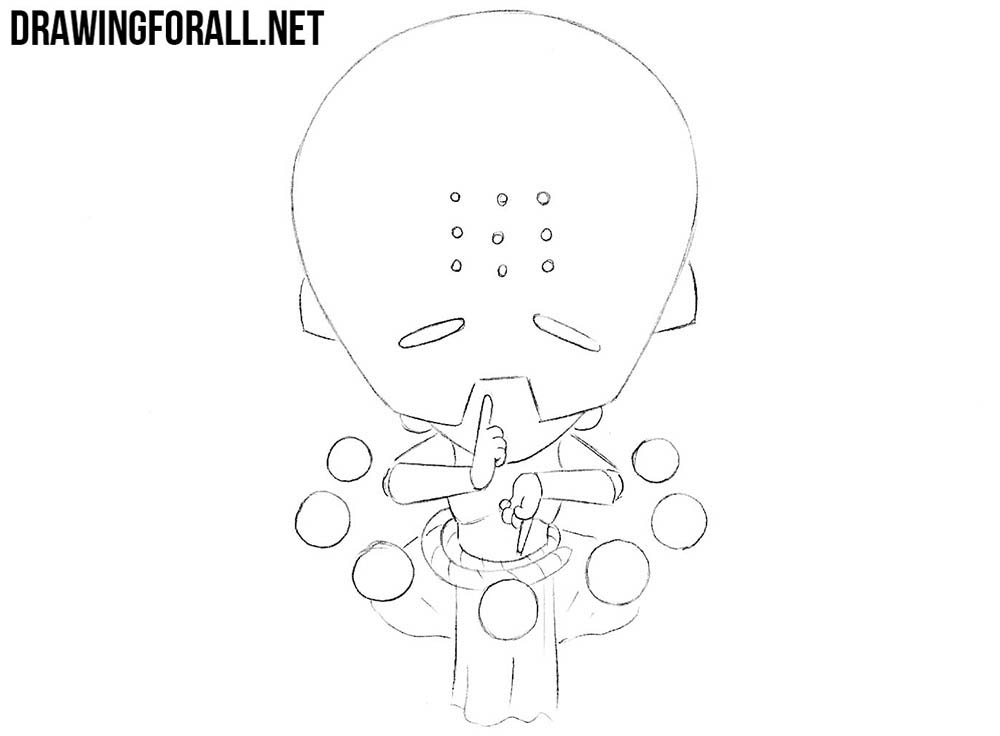 Drawing Zenyatta’s hands and fingers in a clear meditative gesture