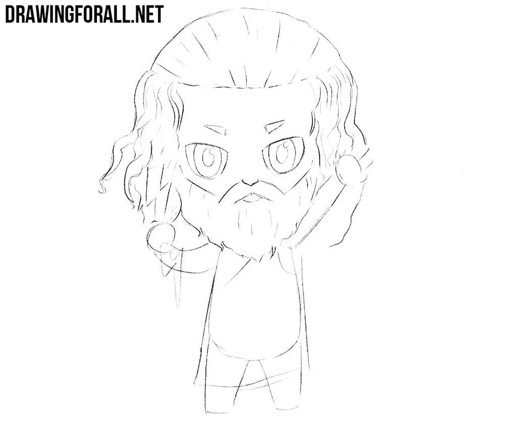 Refining Zeus’s large eyes, pupils, highlights, hair, and beard