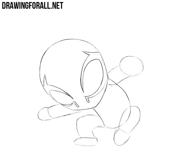 Outlining Spider-Man 2099’s angular mask eyes with narrow borders.