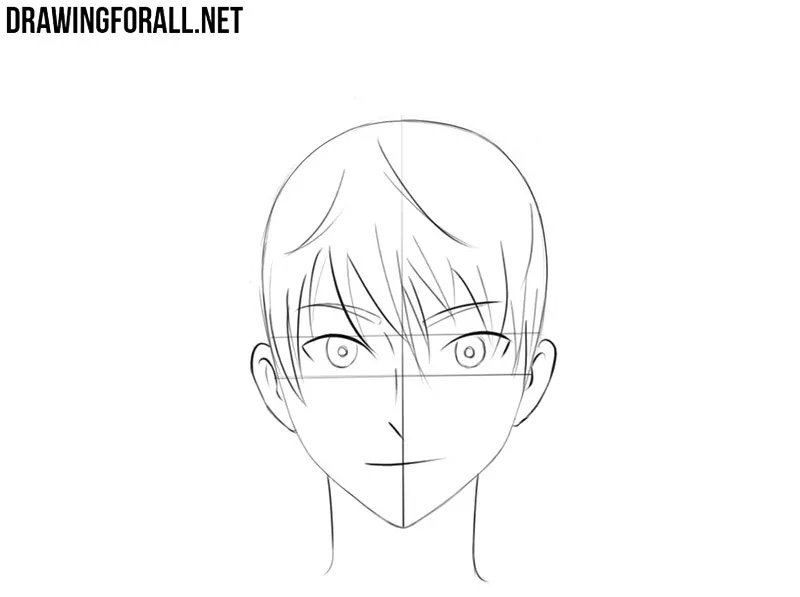 Adding the small anime nose and mouth with simple short lines.