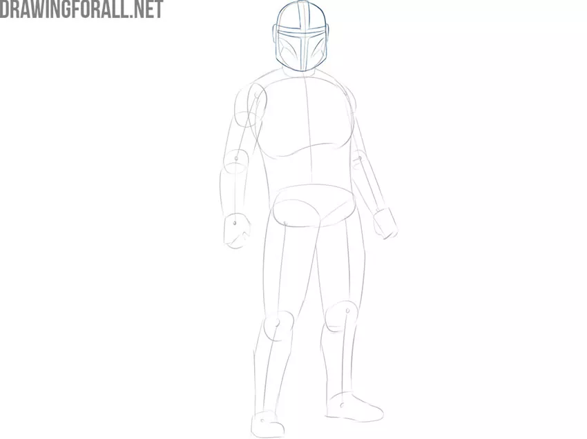 How to Draw The Mandalorian easy step by step