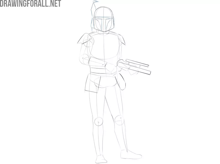 How to draw Boba Fett from star wars easy