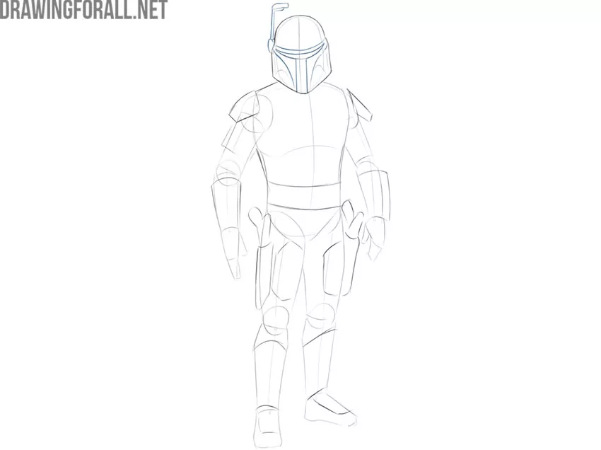 How to draw Jango Fett from Star Wars step by step