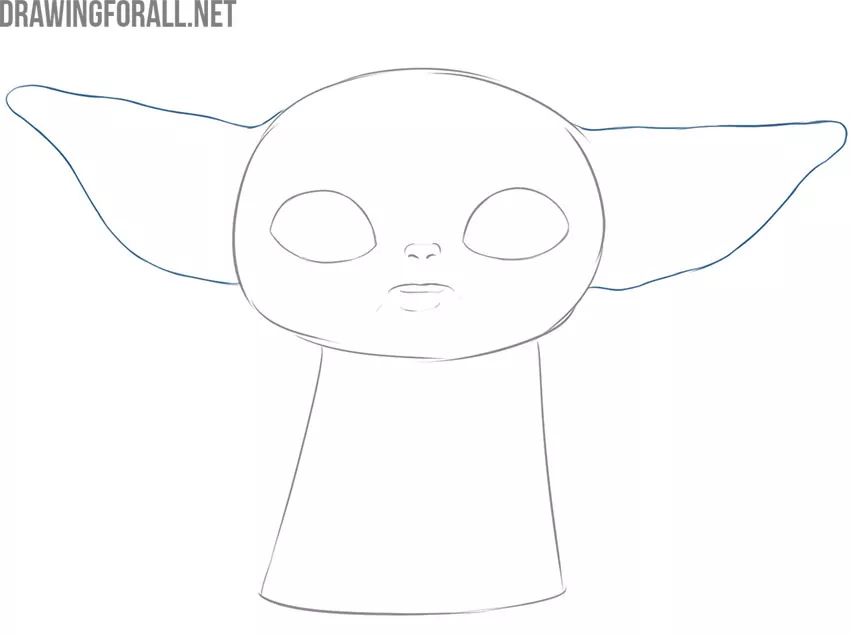 How to draw baby Yoda mem