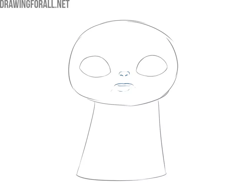 How to draw baby Yoda step by step easy