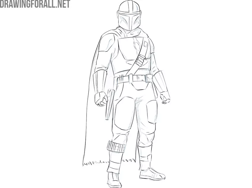 The Mandalorian from star wars drawing easy