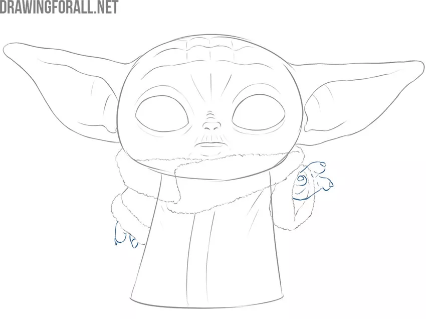 baby yoda drawing easy step by step