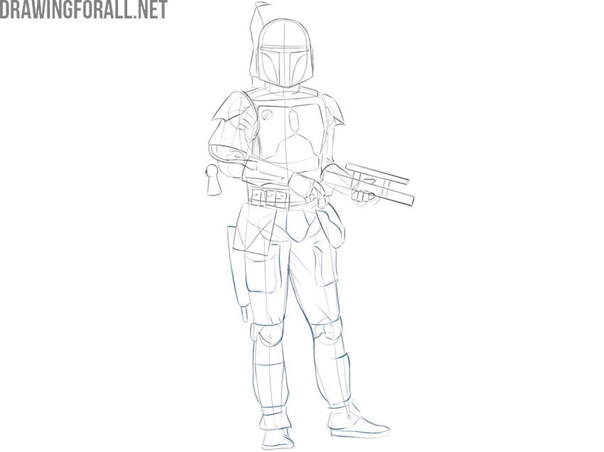 boba fett easy drawing