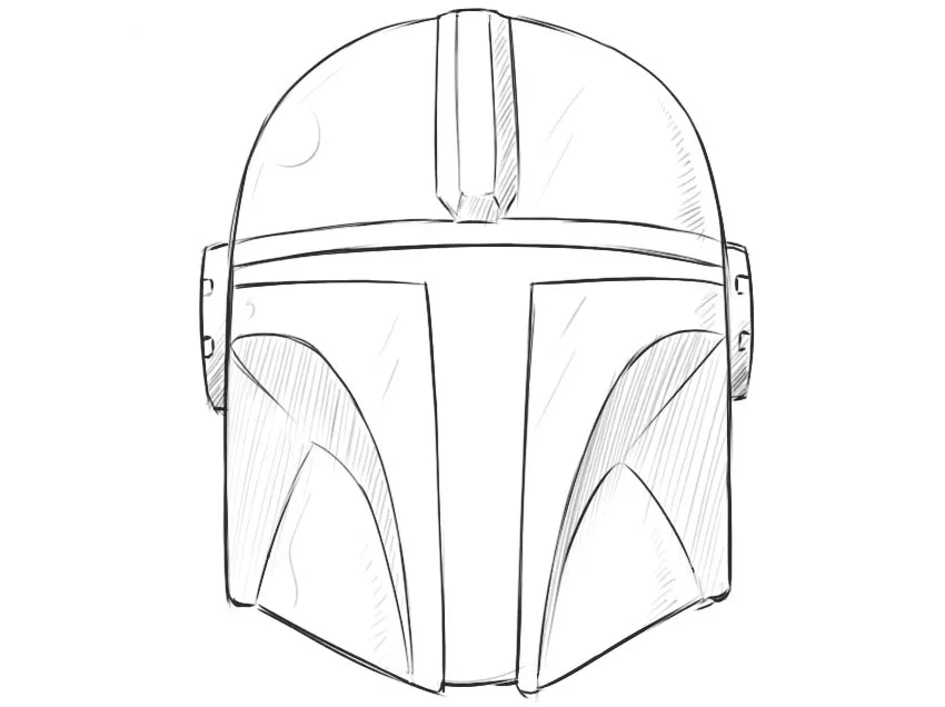 How to Draw the Mandalorian Helmet.