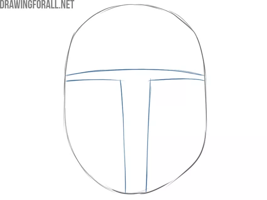how to draw mandalorian helmet easy step by step