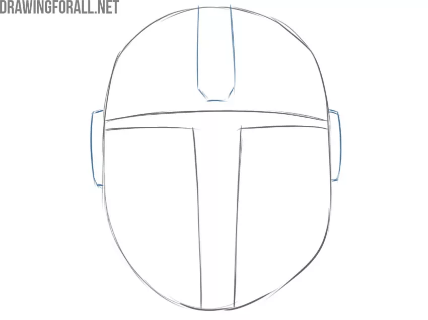 how to draw mandalorian helmet from star wars