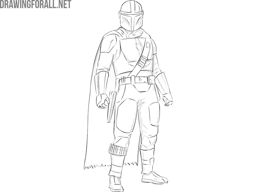 how to draw the mandalorian