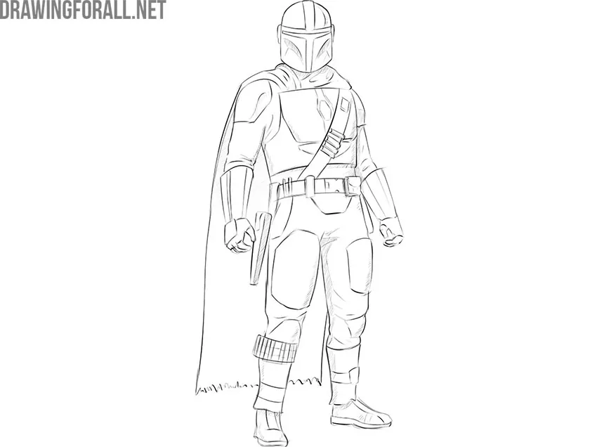 how to draw the mandalorian