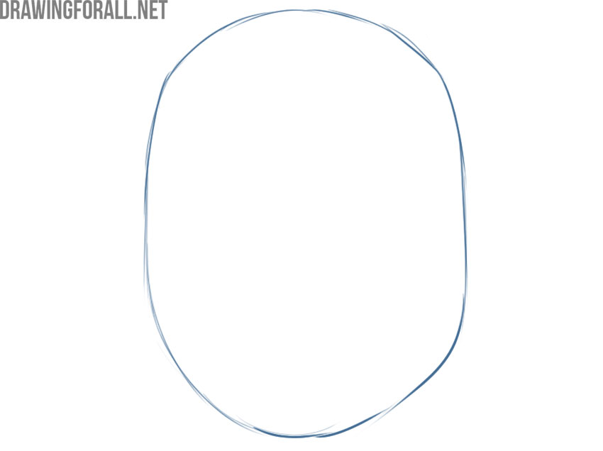 Outlining the rounded basic shape of the Mandalorian helmet.