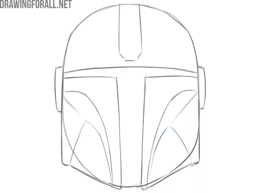 the mandalorian helmet drawing step by step easy