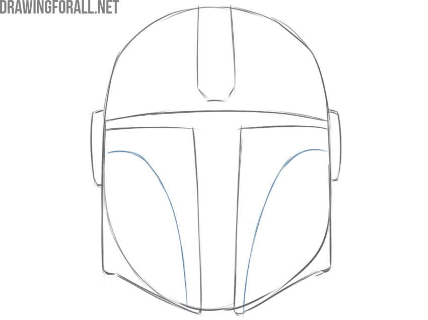 the mandalorian helmet drawing step by step
