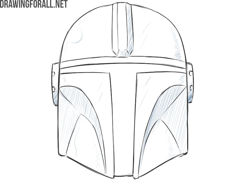 the mandalorian helmet easy drawing