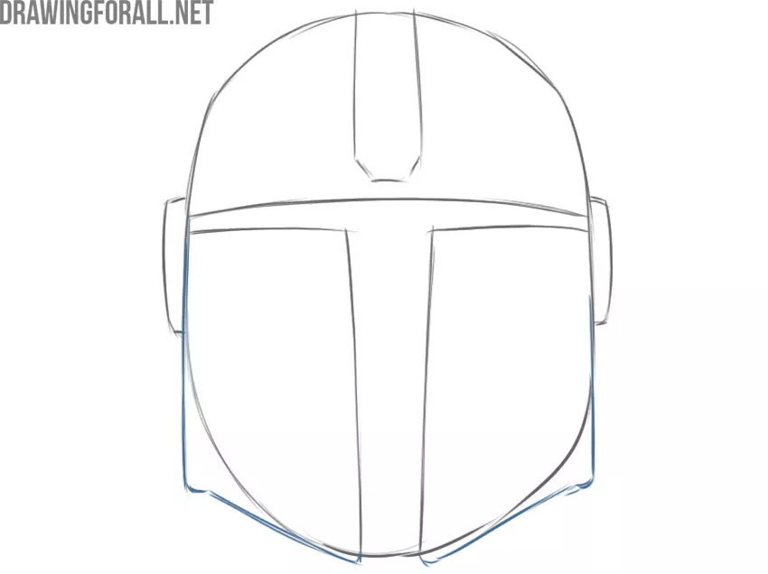 the mandalorian helmet from star wars drawing