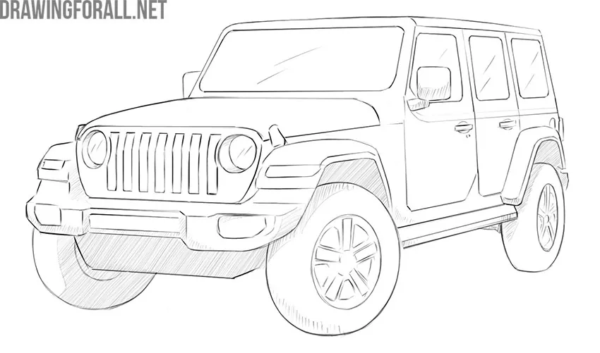 How to draw a jeep