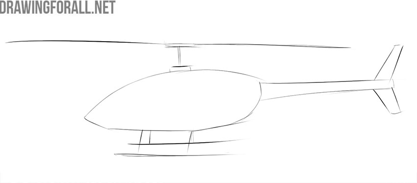 How to draw a helicopter for beginners
