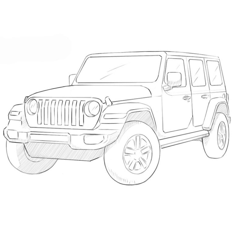 How to draw a jeep