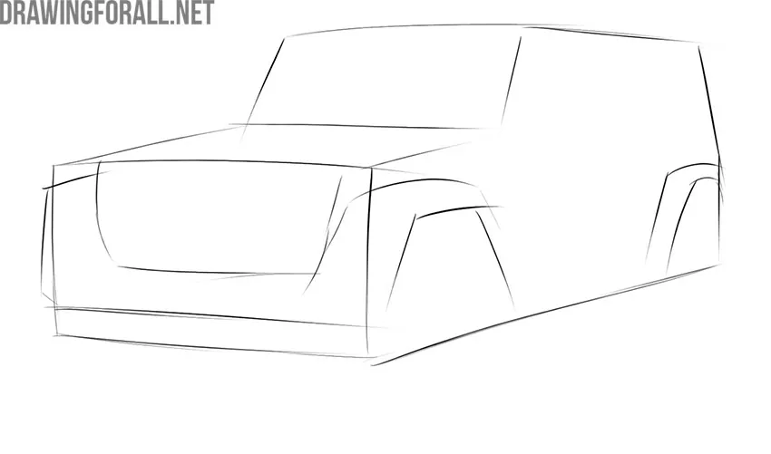 How to draw a jeep easy