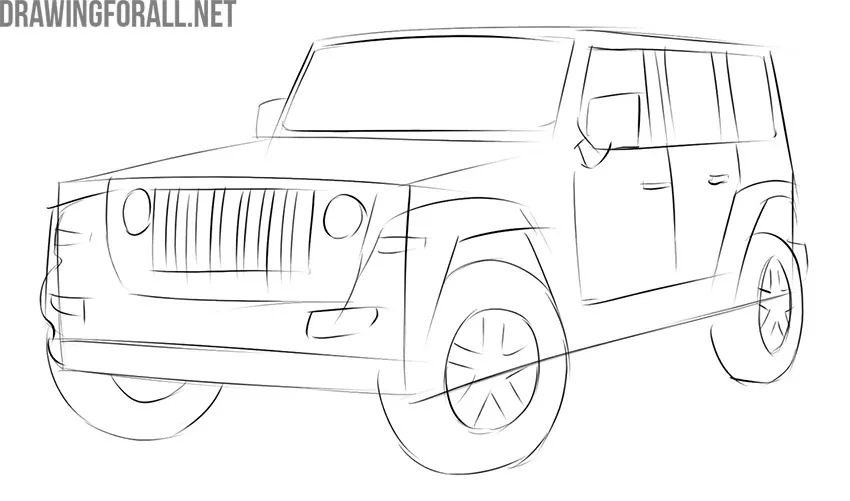 How to draw a suv
