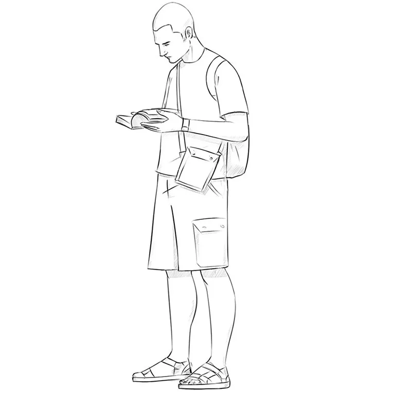How to draw a tourist