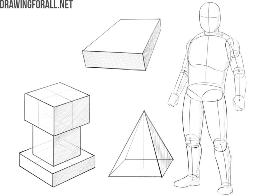 Basic geometric forms demonstrating three-dimensional volume and construction.
