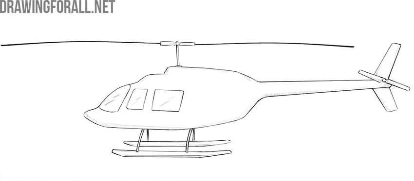 Helicopter coloring page – Line art illustrations