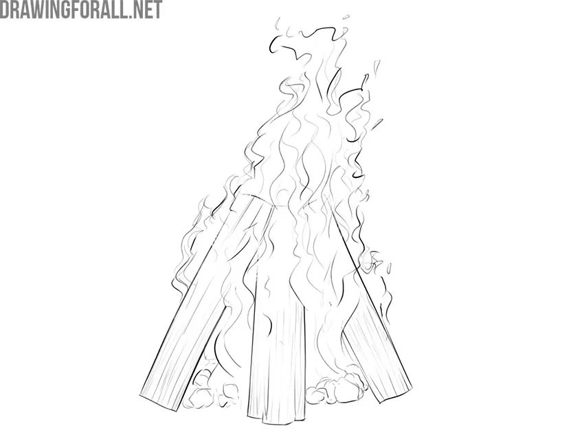 Fire Drawing Easy HD wallpaper | Pxfuel