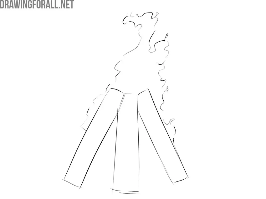 how to draw fire easy