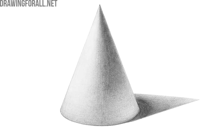Cone showing gradual tonal transitions from light to shadow.