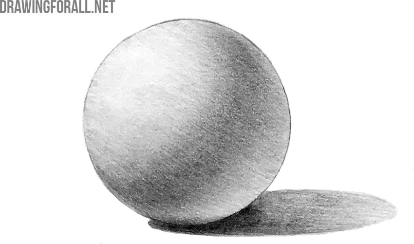 Sphere showing highlight, halftone, core shadow, reflected light, and cast shadow.