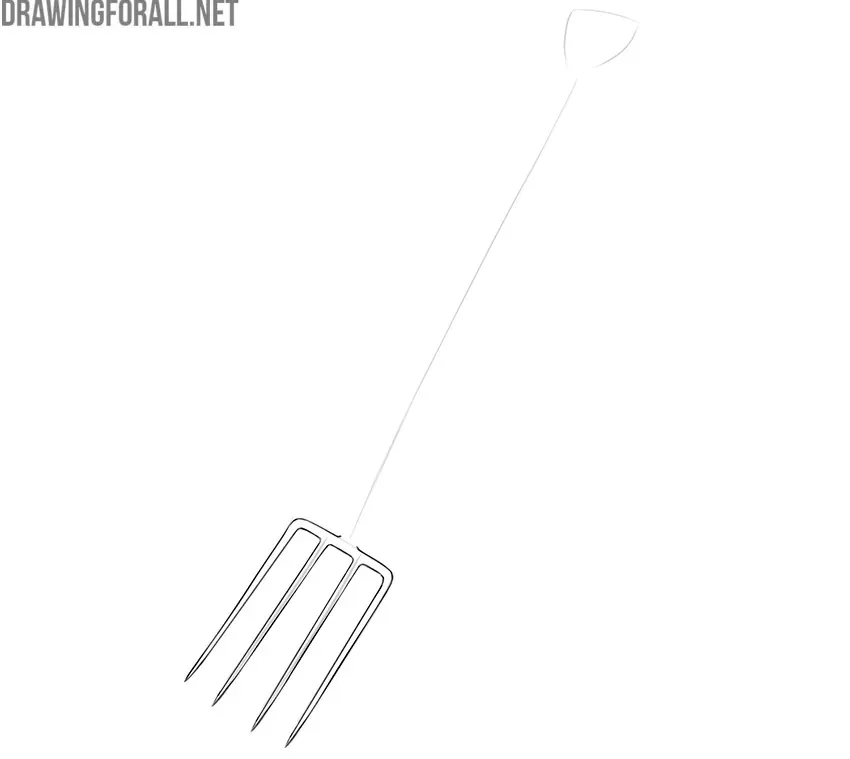 Refining the pitchfork tines with smooth contours and pointed ends.