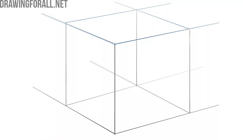how to draw a 3 dimensional cube