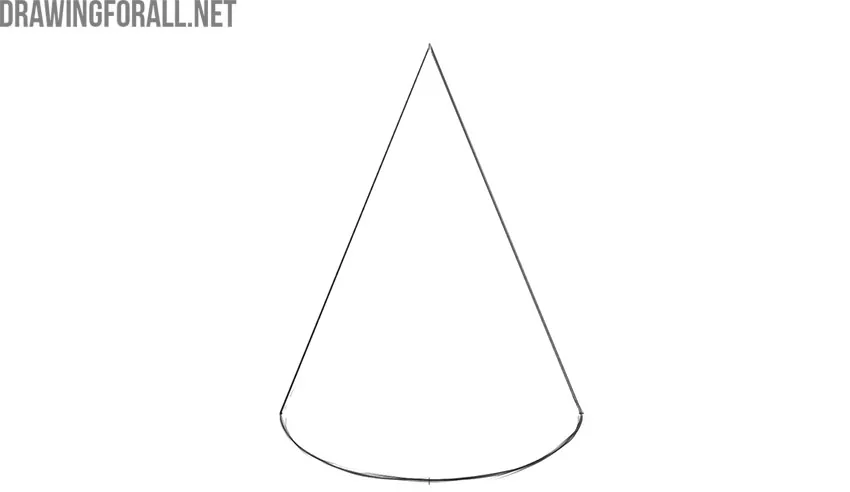 how to draw a 3d cone