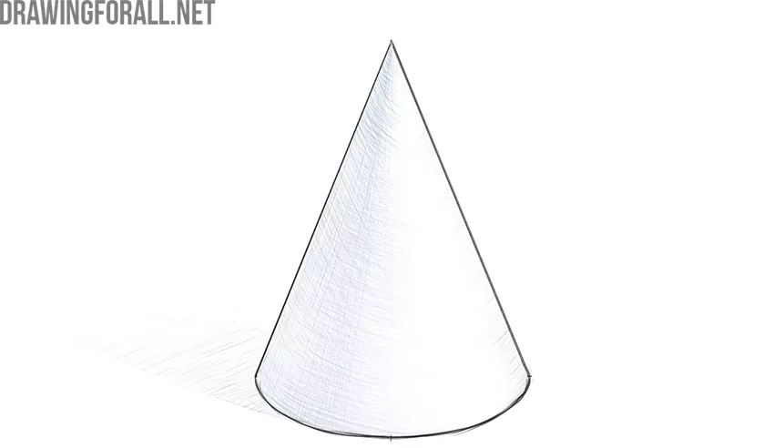 how to draw a cone easy