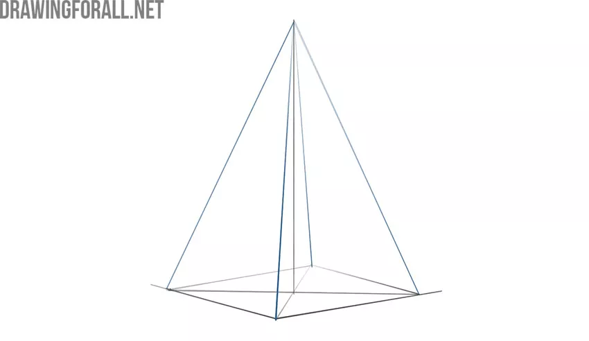 how to draw a pyramid easy