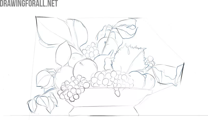 how to draw still life fruit
