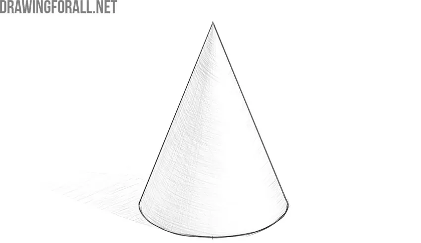 how to draw a cone