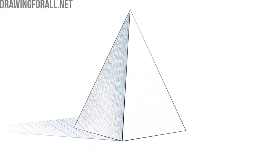 how to draw a pyramid easy