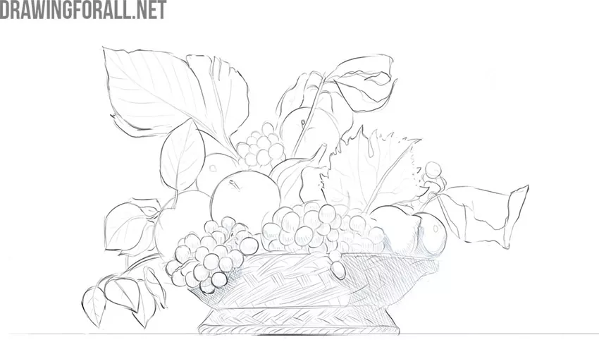 how to draw still life fruits