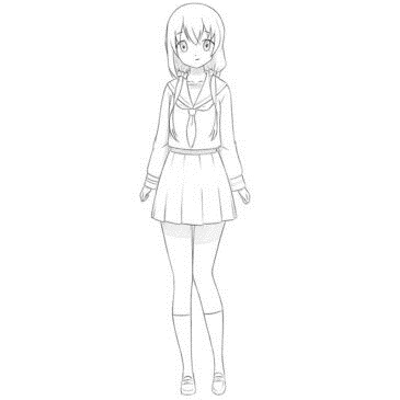 REBLUE EXO RENDER , girl anime sketch transparent background PNG clipart |  HiClipart