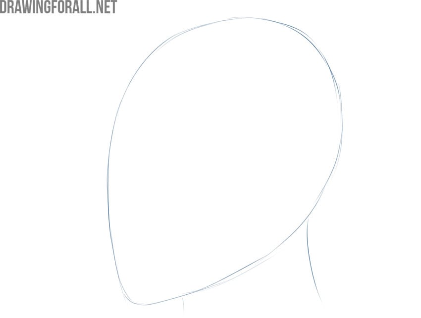 how to draw a face from the side