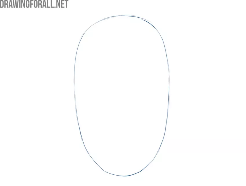 how to draw a male face front view