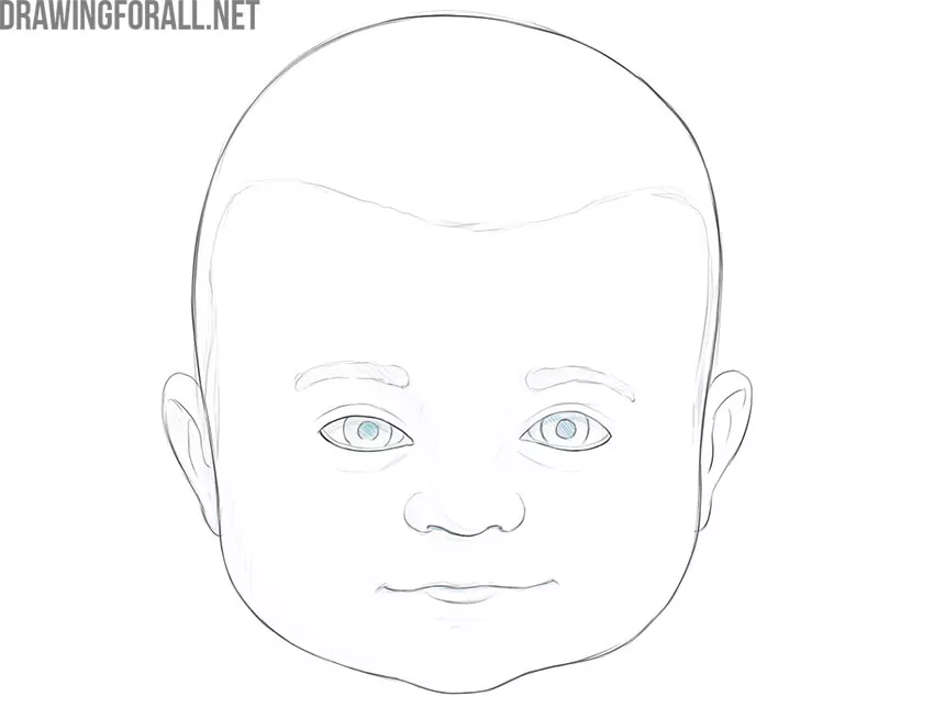 how to draw a baby face easy