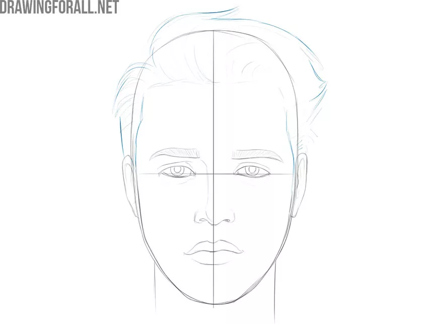 how to draw a boy face step by step easy